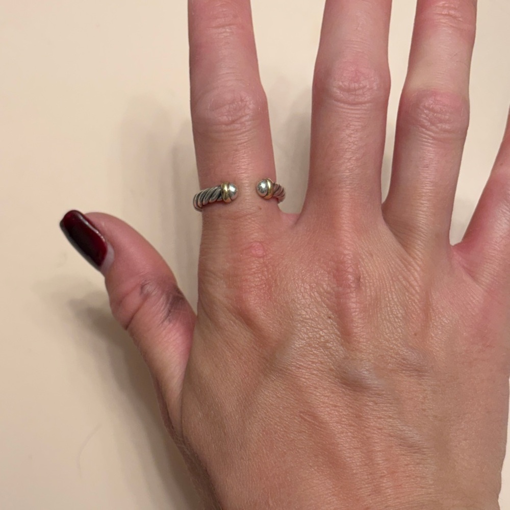 David Yurman Silver and Gold Women's Ring